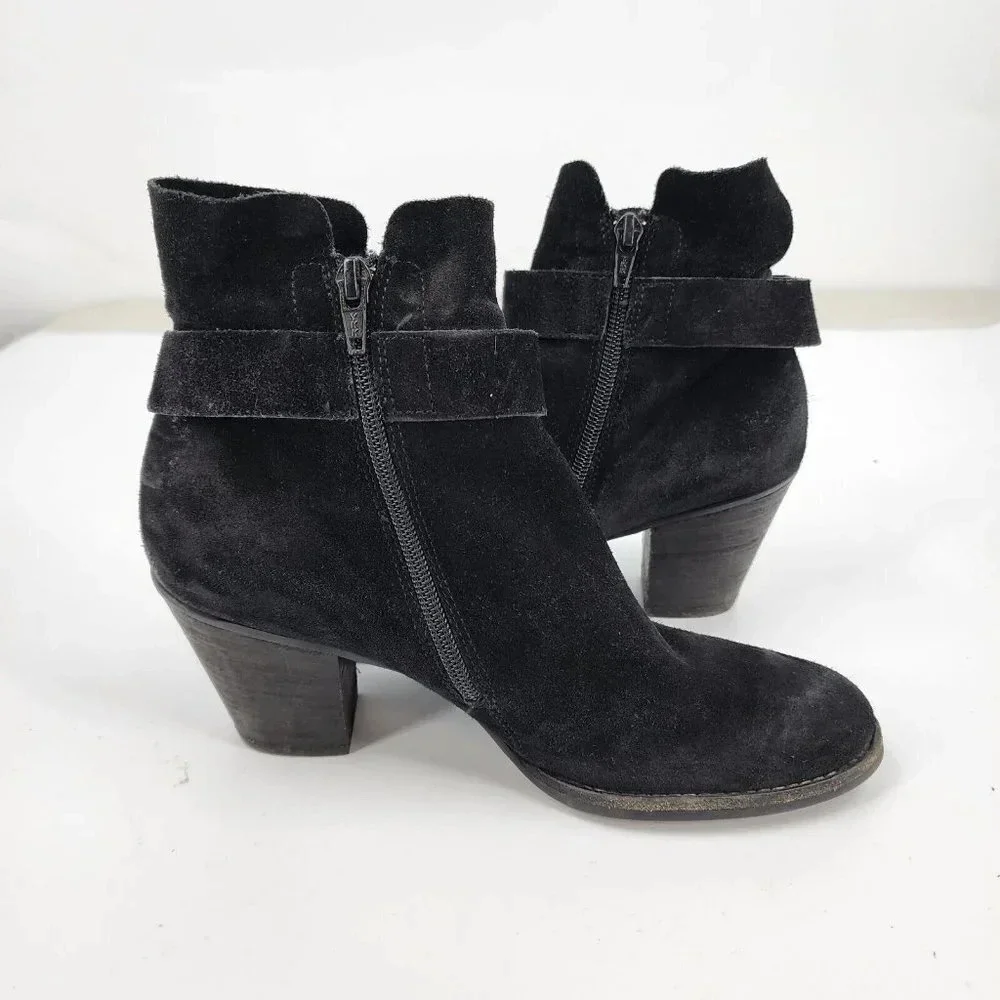 Paul Green Black Nubuck Sheridan Ankle Size Zip Comfort Chic Size 8‎